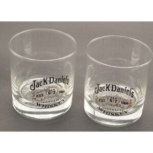 Jack Daniels Old No 7 Tennessee Whiskey Rocks Drinking Glass Set of 2
